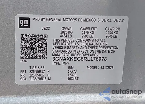 2024 Chevrolet Equinox Lt from USA, damaged, VIN 3GNAXKEG6RL176978